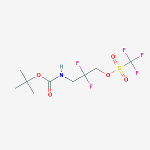 molecular formula C9H14F5NO5S B6618559 tert-butyl N-[2,2-difluoro-3-(trifluoromethanesulfonyloxy)propyl]carbamate CAS No. 1158255-61-8