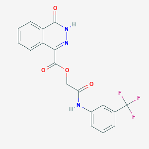molecular formula C18H12F3N3O4 B6618566 2-Oxo-2-[[3-(trifluoromethyl)phenyl]amino]ethyl 3,4-dihydro-4-oxo-1-phthalazinecarboxylate CAS No. 385398-65-2