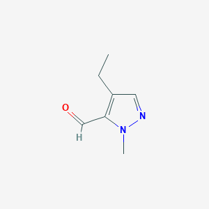 molecular formula C7H10N2O B6618599 4-ethyl-1-methyl-1H-pyrazole-5-carbaldehyde CAS No. 1781224-92-7