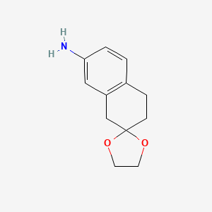 molecular formula C12H15NO2 B6618618 3',4'-dihydro-1'H-spiro[1,3-dioxolane-2,2'-naphthalene]-7'-amine CAS No. 897657-13-5