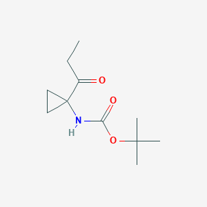 molecular formula C11H19NO3 B6618660 tert-butyl N-(1-propanoylcyclopropyl)carbamate CAS No. 2137996-06-4