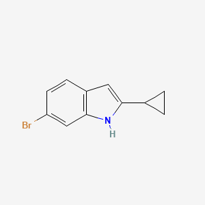 molecular formula C11H10BrN B6618803 6-bromo-2-cyclopropyl-1H-indole CAS No. 1369236-30-5