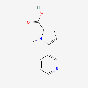 molecular formula C11H10N2O2 B6618856 1-methyl-5-(pyridin-3-yl)-1H-pyrrole-2-carboxylic acid CAS No. 3614-76-4