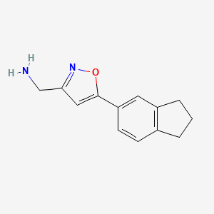 molecular formula C13H14N2O B6618863 [5-(2,3-dihydro-1H-inden-5-yl)-1,2-oxazol-3-yl]methanamine CAS No. 1368651-14-2