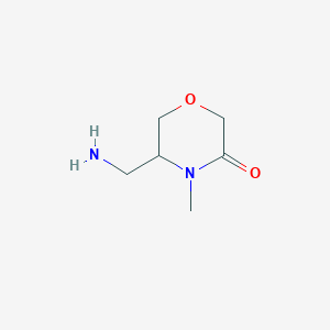 molecular formula C6H12N2O2 B6618904 5-(aminomethyl)-4-methylmorpholin-3-one CAS No. 1782285-86-2