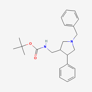 molecular formula C23H30N2O2 B6618931 tert-butyl N-[(1-benzyl-4-phenylpyrrolidin-3-yl)methyl]carbamate CAS No. 1803582-04-8