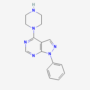 molecular formula C15H16N6 B6618941 1-Phenyl-4-(piperazin-1-yl)-1H-pyrazolo[3,4-d]pyrimidine CAS No. 245449-98-3