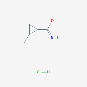 molecular formula C6H12ClNO B6618975 methyl 2-methylcyclopropane-1-carboximidate hydrochloride CAS No. 185146-24-1