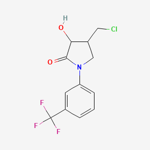 molecular formula C12H11ClF3NO2 B6618980 4-(chloromethyl)-3-hydroxy-1-[3-(trifluoromethyl)phenyl]pyrrolidin-2-one CAS No. 113321-96-3