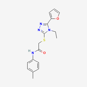 molecular formula C17H18N4O2S B6619014 2-{[4-ethyl-5-(furan-2-yl)-4H-1,2,4-triazol-3-yl]sulfanyl}-N-(4-methylphenyl)acetamide CAS No. 618413-02-8