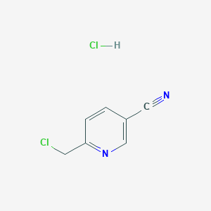 molecular formula C7H6Cl2N2 B6619049 6-(chloromethyl)pyridine-3-carbonitrile hydrochloride CAS No. 1955515-16-8