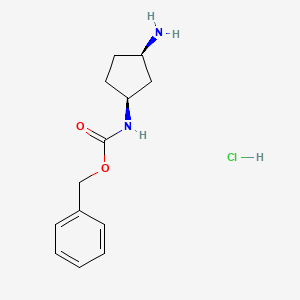 molecular formula C13H19ClN2O2 B6619060 rac-benzyl N-[(1R,3S)-3-aminocyclopentyl]carbamate hydrochloride, cis CAS No. 881891-90-3