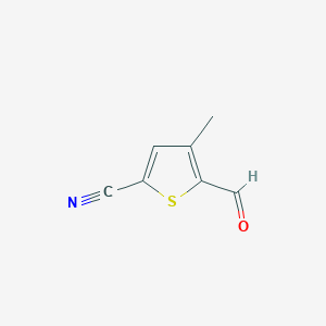 molecular formula C7H5NOS B6619079 5-formyl-4-methylthiophene-2-carbonitrile CAS No. 21512-18-5
