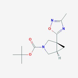 molecular formula C13H19N3O3 B6619108 tert-butyl (1R,5R)-1-(3-methyl-1,2,4-oxadiazol-5-yl)-3-azabicyclo[3.1.0]hexane-3-carboxylate CAS No. 1364078-72-7