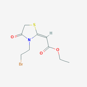 molecular formula C9H12BrNO3S B6619160 Ethyl 2-[3-(2-bromoethyl)-4-oxo-1,3-thiazolidin-2-ylidene]acetate CAS No. 92503-35-0