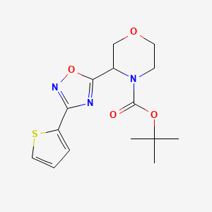 molecular formula C15H19N3O4S B6619166 tert-butyl 3-[3-(thiophen-2-yl)-1,2,4-oxadiazol-5-yl]morpholine-4-carboxylate CAS No. 1803604-96-7