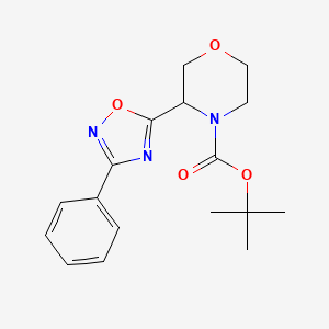 molecular formula C17H21N3O4 B6619171 tert-butyl 3-(3-phenyl-1,2,4-oxadiazol-5-yl)morpholine-4-carboxylate CAS No. 1803611-64-4
