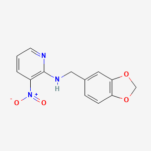 molecular formula C13H11N3O4 B6619199 N-(1,3-benzodioxol-5-ylmethyl)-3-nitropyridin-2-amine CAS No. 61963-71-1