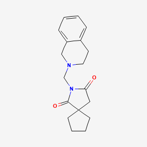 molecular formula C18H22N2O2 B6619215 2-[(3,4-Dihydro-2(1H)-isoquinolinyl)methyl]-2-azaspiro[4.4]nonane-1,3-dione CAS No. 878453-67-9