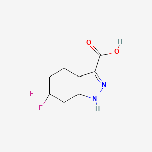 molecular formula C8H8F2N2O2 B6619325 6,6-difluoro-4,5,6,7-tetrahydro-1H-indazole-3-carboxylic acid CAS No. 1554029-81-0