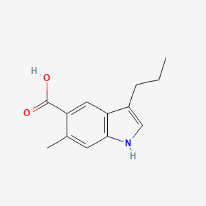 molecular formula C13H15NO2 B6619359 6-methyl-3-propyl-1H-indole-5-carboxylic acid CAS No. 1553644-75-9