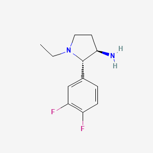 molecular formula C12H16F2N2 B6619480 rac-(2R,3S)-2-(3,4-difluorophenyl)-1-ethylpyrrolidin-3-amine, trans CAS No. 2219372-04-8