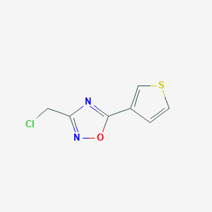 molecular formula C7H5ClN2OS B066195 3-(Chloromethyl)-5-(thiophen-3-yl)-1,2,4-oxadiazole CAS No. 184970-24-9