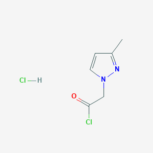 molecular formula C6H8Cl2N2O B6619571 2-(3-methyl-1H-pyrazol-1-yl)acetyl chloride hydrochloride CAS No. 1431964-23-6