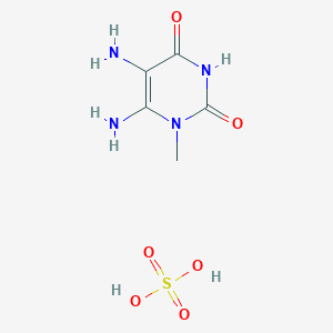 molecular formula C5H10N4O6S B6619581 5,6-diamino-1-methyl-1,2,3,4-tetrahydropyrimidine-2,4-dione, sulfuric acid CAS No. 110475-23-5