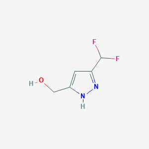 molecular formula C5H6F2N2O B6619679 [3-(difluoromethyl)-1H-pyrazol-5-yl]methanol CAS No. 2382910-02-1