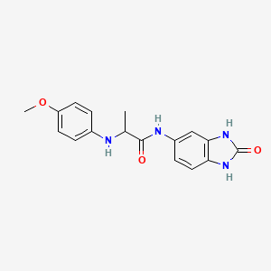 molecular formula C17H18N4O3 B6619686 N-(2,3-Dihydro-2-oxo-1H-benzimidazol-5-yl)-2-[(4-methoxyphenyl)amino]propanamide CAS No. 1049735-65-0