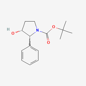 molecular formula C15H21NO3 B6619701 rac-tert-butyl (2R,3R)-3-hydroxy-2-phenylpyrrolidine-1-carboxylate, cis CAS No. 801283-18-1