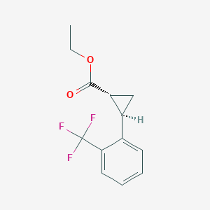 molecular formula C13H13F3O2 B6619705 rac-ethyl (1R,2R)-2-[2-(trifluoromethyl)phenyl]cyclopropane-1-carboxylate, trans CAS No. 2241138-40-7