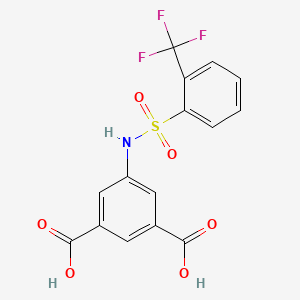 molecular formula C15H10F3NO6S B6619723 5-[2-(trifluoromethyl)benzenesulfonamido]benzene-1,3-dicarboxylic acid CAS No. 612042-42-9