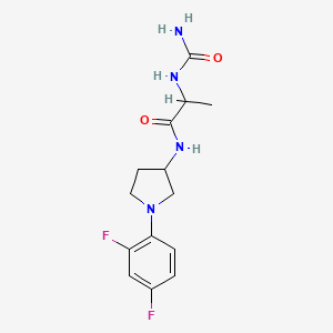 2-(carbamoylamino)-N-[1-(2,4-difluorophenyl)pyrrolidin-3-yl]propanamide