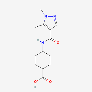 molecular formula C13H19N3O3 B6619782 4-[(1,5-Dimethylpyrazole-4-carbonyl)amino]cyclohexane-1-carboxylic acid 