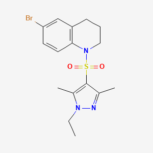 6-bromo-1-(1-ethyl-3,5-dimethylpyrazol-4-yl)sulfonyl-3,4-dihydro-2H-quinoline