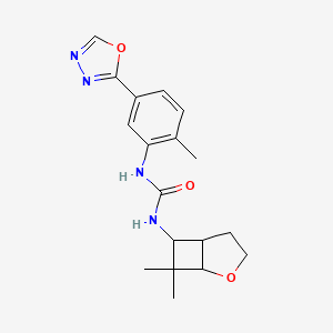 1-(7,7-Dimethyl-2-oxabicyclo[3.2.0]heptan-6-yl)-3-[2-methyl-5-(1,3,4-oxadiazol-2-yl)phenyl]urea