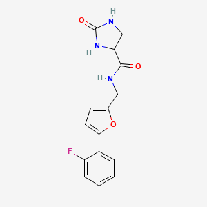 N-[[5-(2-fluorophenyl)furan-2-yl]methyl]-2-oxoimidazolidine-4-carboxamide