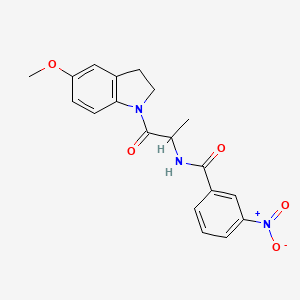 molecular formula C19H19N3O5 B6619864 N-[1-(5-methoxy-2,3-dihydroindol-1-yl)-1-oxopropan-2-yl]-3-nitrobenzamide 