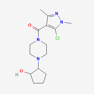 molecular formula C15H23ClN4O2 B6619869 (5-Chloro-1,3-dimethylpyrazol-4-yl)-[4-(2-hydroxycyclopentyl)piperazin-1-yl]methanone 