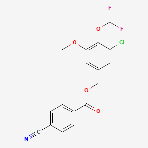 molecular formula C17H12ClF2NO4 B6619884 [3-Chloro-4-(difluoromethoxy)-5-methoxyphenyl]methyl 4-cyanobenzoate 