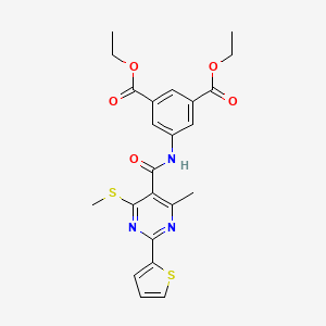 1,3-Diethyl 5-[4-methyl-6-(methylsulfanyl)-2-(thiophen-2-yl)pyrimidine-5-amido]benzene-1,3-dicarboxylate