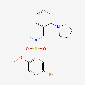 molecular formula C19H23BrN2O3S B6619908 5-bromo-2-methoxy-N-methyl-N-[(2-pyrrolidin-1-ylphenyl)methyl]benzenesulfonamide 