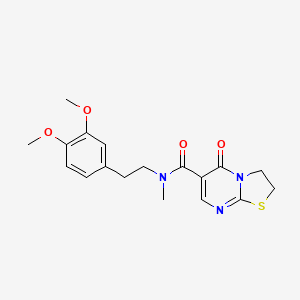 molecular formula C18H21N3O4S B6619919 N-[2-(3,4-dimethoxyphenyl)ethyl]-N-methyl-5-oxo-2,3-dihydro-[1,3]thiazolo[3,2-a]pyrimidine-6-carboxamide 