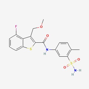 4-fluoro-3-(methoxymethyl)-N-(4-methyl-3-sulfamoylphenyl)-1-benzothiophene-2-carboxamide