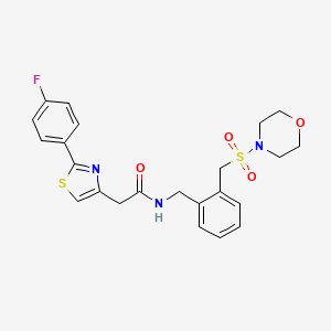 2-[2-(4-fluorophenyl)-1,3-thiazol-4-yl]-N-[[2-(morpholin-4-ylsulfonylmethyl)phenyl]methyl]acetamide