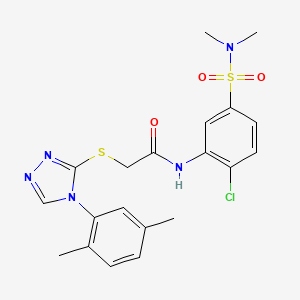 N-[2-chloro-5-(dimethylsulfamoyl)phenyl]-2-[[4-(2,5-dimethylphenyl)-1,2,4-triazol-3-yl]sulfanyl]acetamide