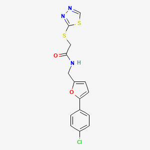 N-[[5-(4-chlorophenyl)furan-2-yl]methyl]-2-(1,3,4-thiadiazol-2-ylsulfanyl)acetamide