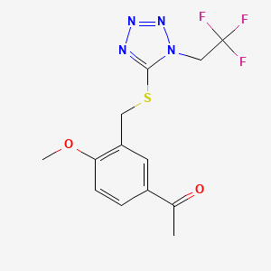 1-[4-Methoxy-3-[[1-(2,2,2-trifluoroethyl)tetrazol-5-yl]sulfanylmethyl]phenyl]ethanone